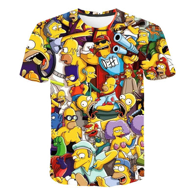 2020 Summer Men's T-shirt 3D Printed Simpson Tshirt