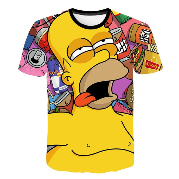 2020 Summer Men's T-shirt 3D Printed Simpson Tshirt