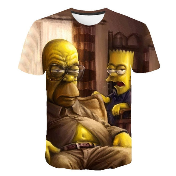 2020 Summer Men's T-shirt 3D Printed Simpson Tshirt