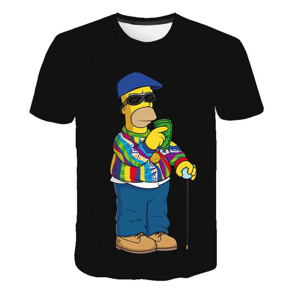 2020 Summer Men's T-shirt 3D Printed Simpson Tshirt