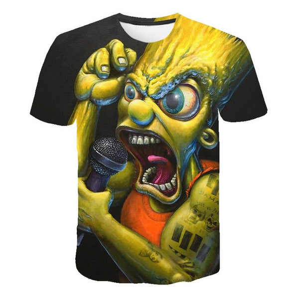 2020 Summer Men's T-shirt 3D Printed Simpson Tshirt