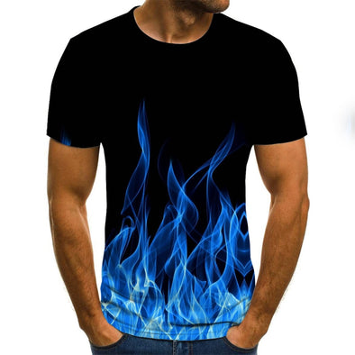 2020 new flame men's T-shirt summer fashion