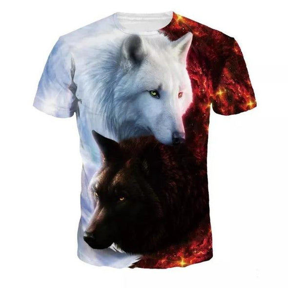 Lovers Wolf Printed T shirts Men 3d T-shirts