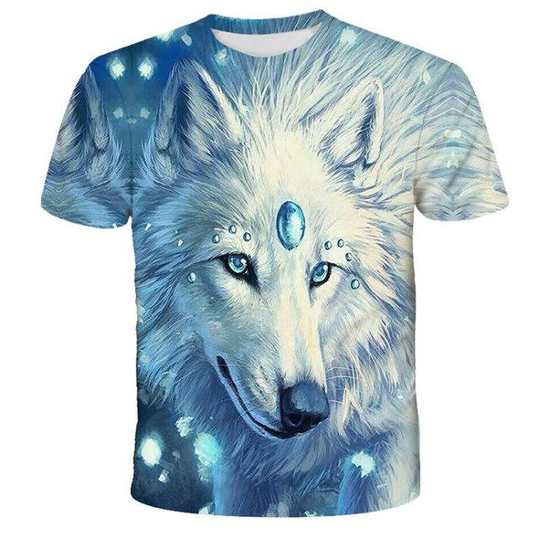 Lovers Wolf Printed T shirts Men 3d T-shirts