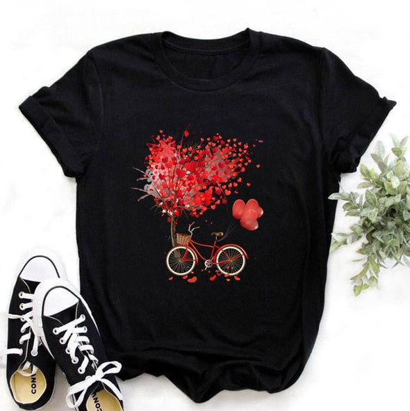 Bicycle Vogue T Shirt Women Summer