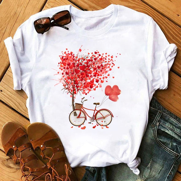 Bicycle Vogue T Shirt Women Summer