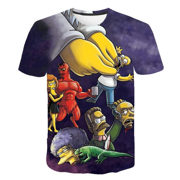 2020 Summer Men's T-shirt 3D Printed Simpson Tshirt