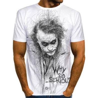2020 Summer Clown white Joker 3D Printed T Shirt