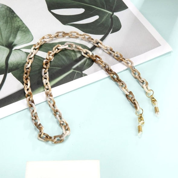 Teamer Leopard Acrylic Chain for Face Mask Necklace